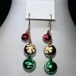 Jingle Bell Red, Green and‎ Gold Earrings Red Photo 0