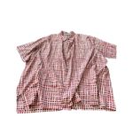 Tori Richard  Women's White Red Plaid Print Short Sleeves Button Down Top Size 4X Photo 1