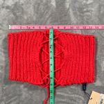 Paloma Wool Levete Top L/XL Red Knit Bandeau Lace Up Boho Festival New Size L Photo 7