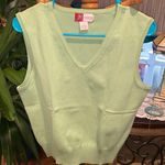 JM Collection Light Green Knit Sweater Vest  Photo 0