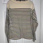 MUJI Cream Navy Boat Neck Striped Shirt Size M 100% Cotton Blue Size M Photo 0
