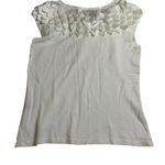 Stera Sleeveless Top Ruffle Neck Knit Blouse‎ White Casual Top Size L** Size L Photo 1