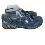 Rieker Daisy Blue Suede Cross Strap Comfort Walking Sandals Women's Size 41 9 Photo 2