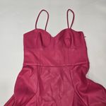 Susana Monaco Faux Leather Corset Flare Dress in Azalea Photo 3