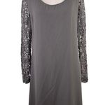 Stetson  Gray Dress with Lace Sleeves Women's Size Small Photo 0