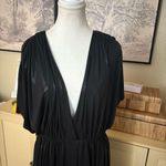 Norma Kamali  Black Athena Sheen Gown Maxi Dress Size Slit Size Medium Photo 3