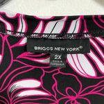 Briggs New York Women's Plus Size 2X Black White/Pink Floral Print Blouse Photo 7