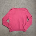 Brooks Brothers  Cashmere Silk Blend Cable Knit V Neck Sweater Pink Photo 1