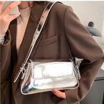Y2K Metallic Silver Shoulder Evening Bag Photo 13