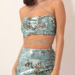 Lucy in the Sky Green Sequin Two Piece Dress Set Photo 0