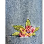 Vintage Lemon Grass Denim Floral Embroidered Shirt Chic Cottage Size PM Blue Size M Photo 11