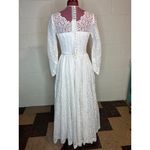 Wedding dress 1950s sheer lace sleeves white button back Photo 7