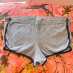 Brandy Melville grey waffle knit navy trim mini lounge sleep shorts Photo 0