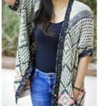 CAbi  cardigan sweater short sleeve southwestern boho button front pockets XXS Photo 13