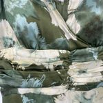 Vtg Y2K R&K Originals Babydoll Midi Dress 10 Cottage Floral Satin Ruched Flowy Green Photo 4