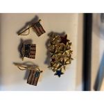 4 piece Patriotic Brooch Pin Set Collection With Stars & Stripes Design Red/Blue Red Photo 14