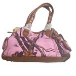 Mossy Oak Women’s Concealed Carry Cross Stud Handbag Pink Brown 15X5X8.5 NEW Photo 1