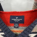 American Eagle  Outfitters Blue Tan Aztec Hooded Pullover Sweater Size Medium Photo 9