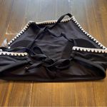 Aerie  Bikini Crop Top Halter Black Open Back Tie Strappy Large Photo 1