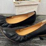 J.Crew  Black 100% Leather Ballet Flat Shoes 8.5 Photo 0