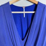 Free People Cupro Mini Dress Women's Small Blue Sleeveless V-Neck Vacation Flowy Photo 7