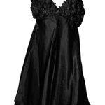 A Byer Flora by Flora Nikrooz Bellflower black satin Babydoll Chemise Size small Photo 1