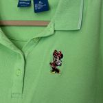Disney  Vintage Minnie Mouse Lime Green Polo Shirt 100% cottton Size Large L Photo 1
