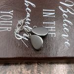 Vintage West Germany Emerald Green Pear Cabochon Stainless Steel Dangle Earrings Photo 5