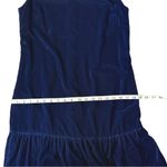 J.Crew  Velvet Ruffle Hem Shift Dress Women’s Size 4 Navy Blue Sleeveless Photo 8