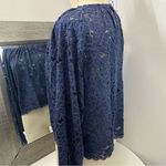 Free People Blue Ruffled Olivia lace Blouse Photo 5