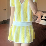 NWT ROWING BLAZERS KNIT YELLOW TOP AND SKIRT SET Size XS Photo 0