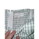 Gianni Bini  Gingham Mini Babydoll Dress Size 4 Green White Puff Sleeve Smocked Photo 4