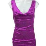 Urban Outfitters  Metallic Purple Glitter Cowl Sequin Sleeveless Mini  Dress XS Photo 0