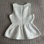 Alya Sleeveless Top Ivory Off White Womens Size Small S Zip Floral Brocade Photo 5