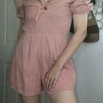 Apricot Lane HYFVE Pink Off Shoulder Puff Sleeve Romper Medium‎ Photo 0