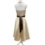 Bill Levkoff Cream Brown Halter Dress Bridesmaid Gala Cocktail Formal 12 Photo 2