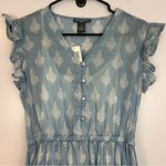 NWT Chelsea & Theodore Lightweight Short Sleeve Blue/White Tiered Midi Dress M Blue Size M Photo 4