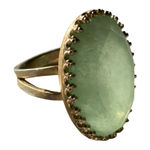 Stella & Dot  Retired Camilla Green Stone Gold Adjustable Ring Photo 0
