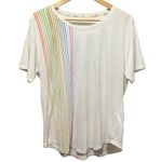 Anthropologie Rainbow Stripes Graphic Tee Size Large Photo 1