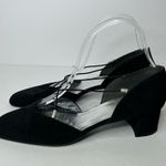 American Vintage Vintage 90s 1990s Black Chunky Heel Pumps Mary Jane Strap 9.5 Photo 2