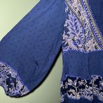 Free People My Love Long Sleeve Mini Dress in Indigo Blue Size Small Photo 6