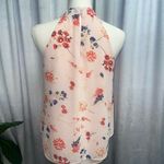 Rose + Olive  High Neck Sleeveless Blouse Sz Small-Peach Floral Dainty Top Photo 3