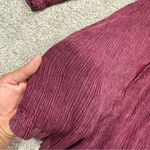 Free People Crinkle Spin Me Tunic Shirt Dress Longsleeve Button Front in Red XS Photo 12