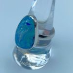 Aura Marine Blue  Druzy Sterling Silver Ring Jewelry Size 9 Photo 7