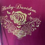 Harley Davidson Tank Top Red Ribbed Jamaica Rose gold logo sz XL Racerback biker Photo 2