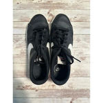 Nike  Court Legacy Sneaker Women's Size 10 Black White Leather Swoosh Photo 1
