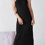 Fabletics Women's Neema Pull-On Open Back Spaghetti Strap Black Maxi Dress Med Photo 0