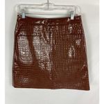 Halogen NWT Atlantic-Pacific Croc Embossed Faux Leather Miniskirt Medium Photo 4