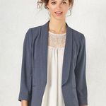 LC Lauren Conrad Gray Crepe Open Front Blazer  Photo 0