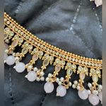 Indian Pakistani Gold and Pink Jewelry Set Photo 3